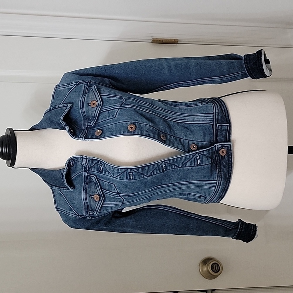 Anthropologie Pilcro Denim Trucker Style Jacket Cropped, Size XS, Exc. Used Cond